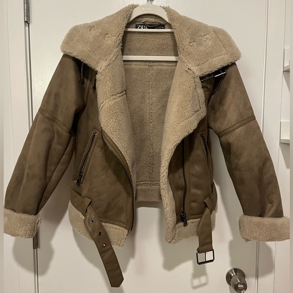 Zara Jackets & Coats Zara Shearling Coat Poshmark